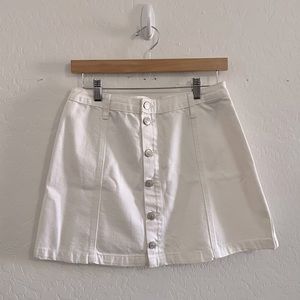 Button up Abercrombie & Fitch white denim skirt.